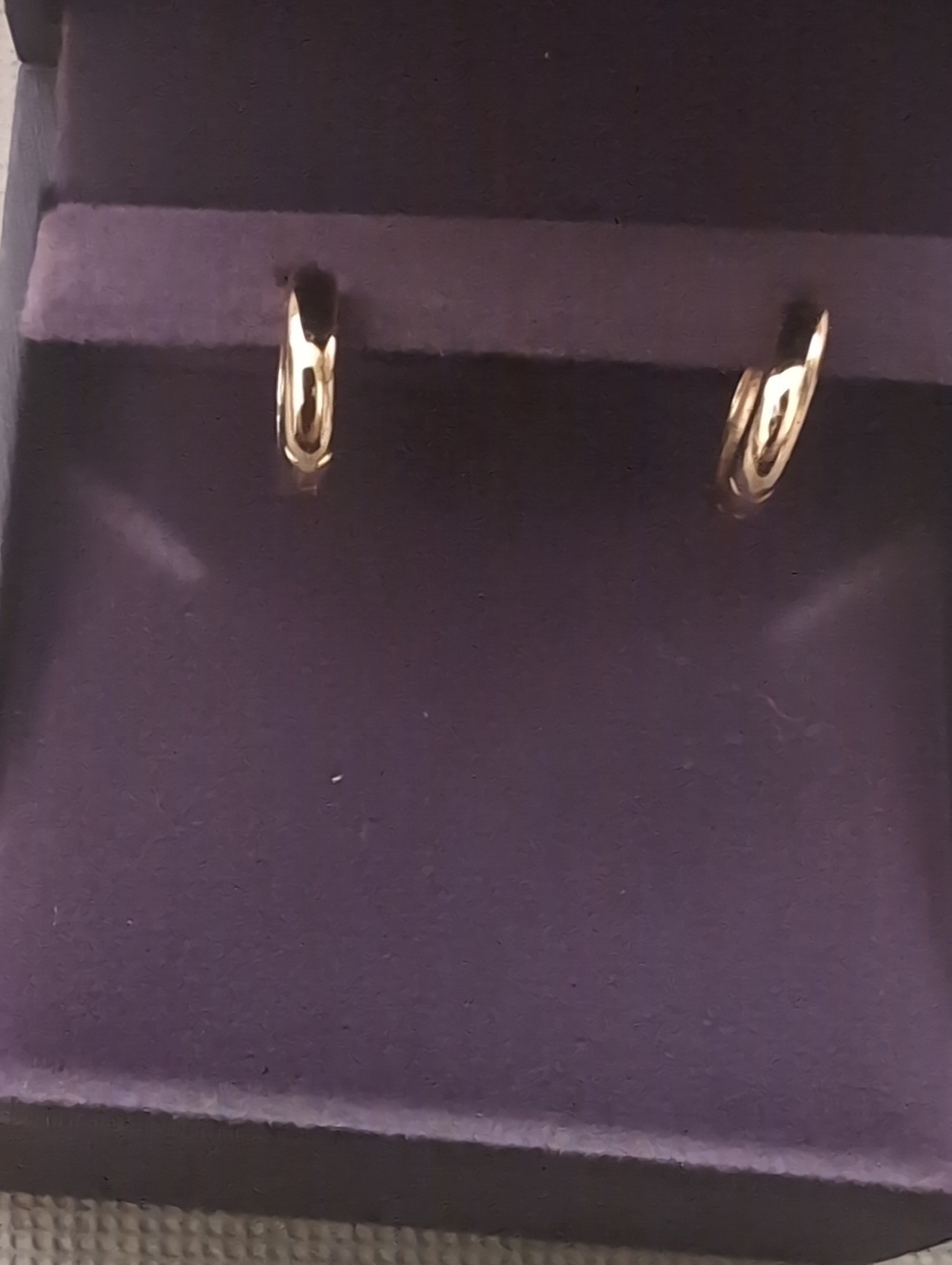 11.8mm Huggie Hoop Earrings in Sterling Silver with 18K Gold Plate - Picture 5 of 5